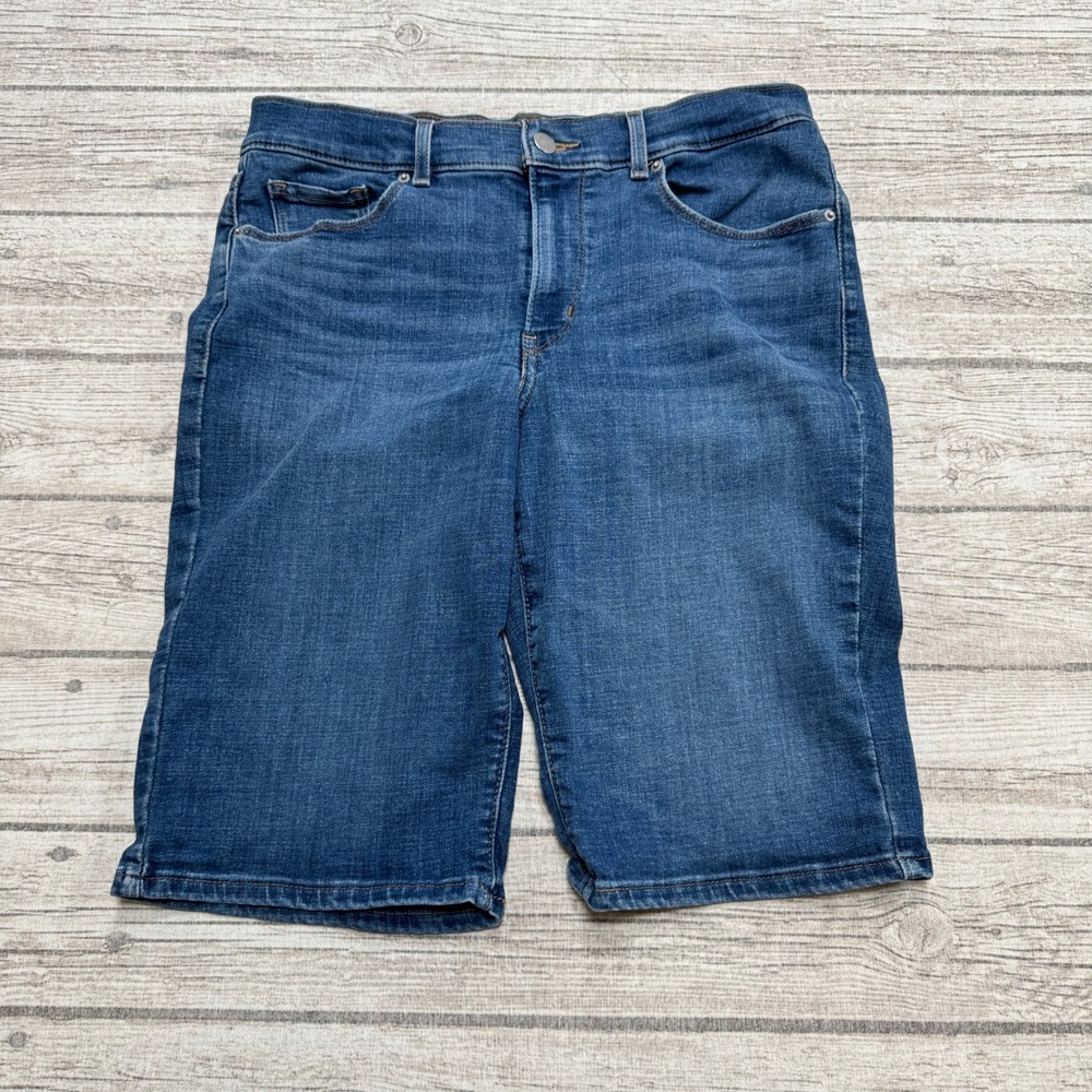 Levi's Shorts Women's 29 Blue Denim Mid Rise Stretch Classic Bermuda Workwear